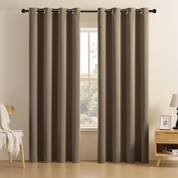 Joydeco Blackout Curtains for Bedroom 108 inch Long 2 Panels, Thermal Insulated by JOYDECO