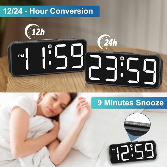 Peakeep Small Compact Digital Alarm Clock Plug-in - Image 6