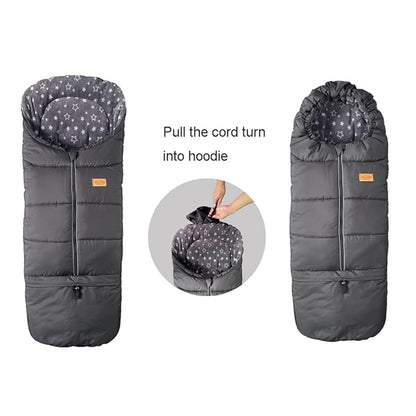 0-5T Length Ajustable Waterproof Stroller Winter Cover for All Stroller, XL Stroller Bunting Bag, Outdoor Tour Winter Stroller Sleeping Bag Infant to Toddler to Pre School