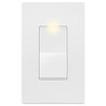 LIDER Minimalist Design Matte Finish Lighted Decorator Switch with Screwless Wall Plate, Frameless Paddle Light Switch with Locator Light, 3-Way, Grounding Screw, 15A 125V, UL Listed, White