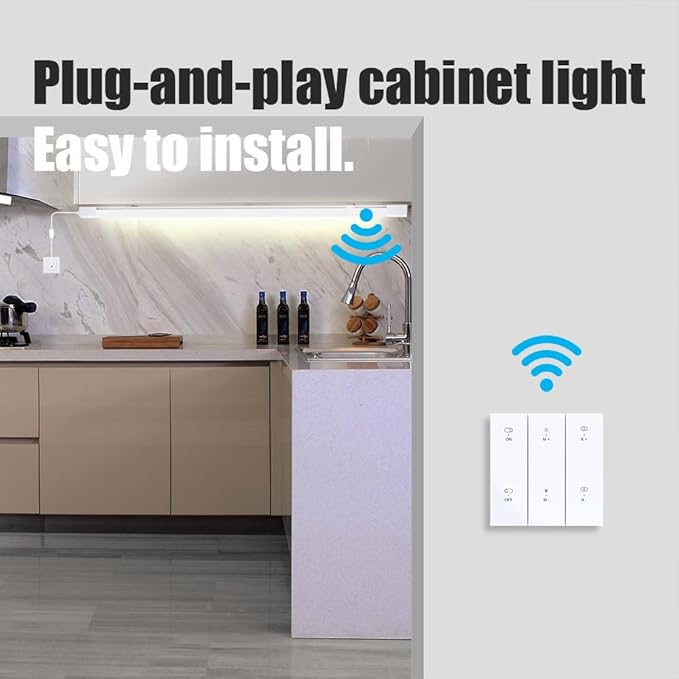 ONIDEK Under Cabinet Lights with Plug. 2700K-6500K Dimming and Color. with Wireless Control Panel and Remote Control.36W 3600LM for Garage, Kitchen, Bathroom, Closet, Office (45 inch-2PCS)