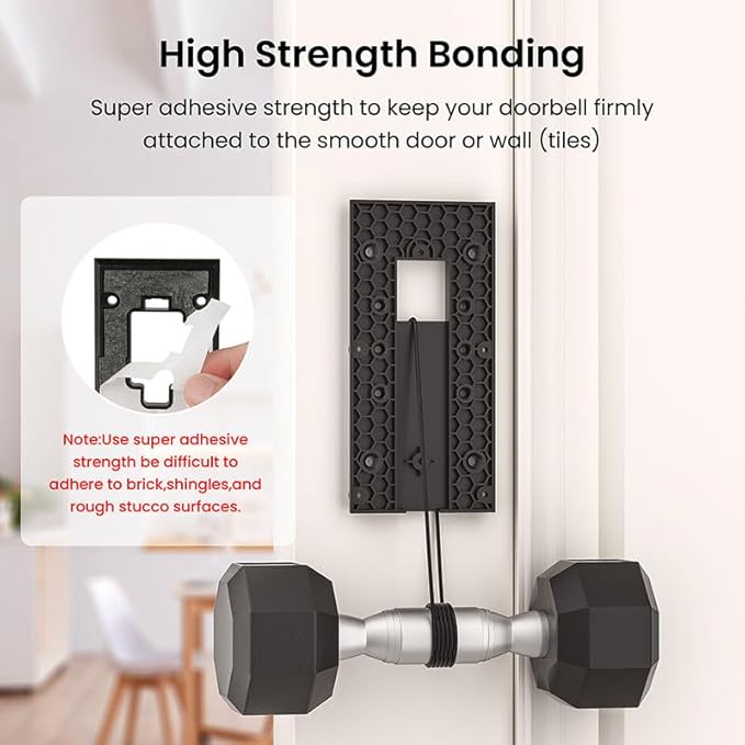 No-Drill Adhesive Mount for Ring Video Doorbell, Doorbell Bracket for Home Apartments Office (for Ring Video Doorbell 4, Battery Doorbell Plus/Pro)