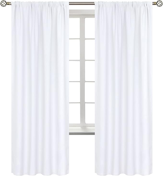BGment White Curtains 72 Inch Length by BGment