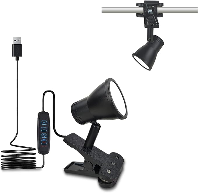LUJOLUMIN Clip Lamp, Mini Portable 360° Rotation Clamp on Lamp by Unknown