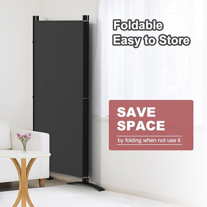 Kokorona 4 Panel Room Divider, 6FT Tall Folding Privacy Screen Wall Dividers - Image 3