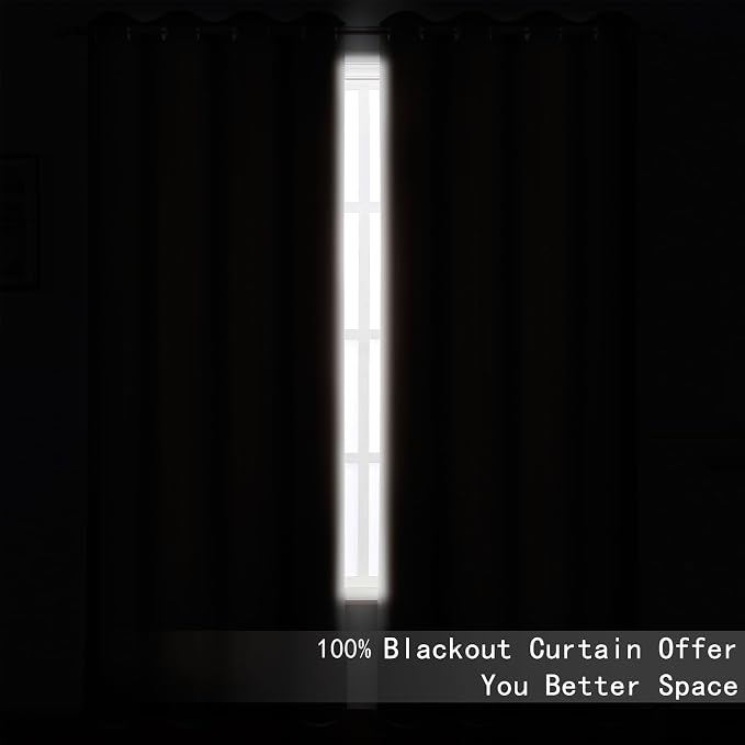 100% Blackout Curtains 63 Inch Long White Curtains 2 Panels - Image 4