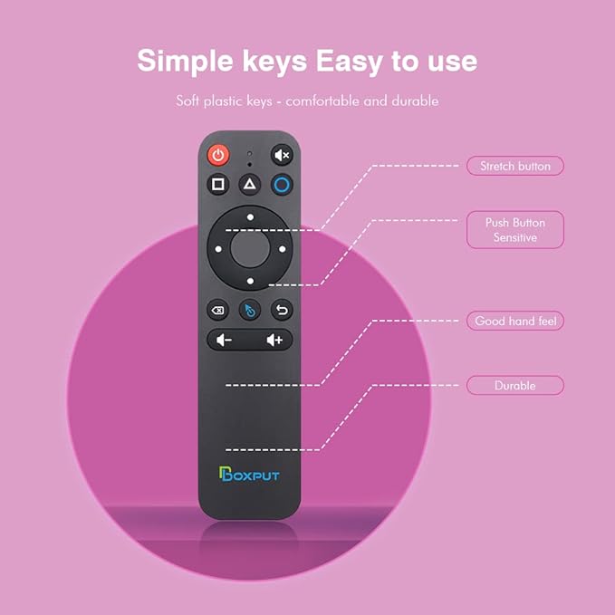 BOXPUT BPR1S BT Remote IR Learning Remote with Air Mouse and Voice Control Universal Replacement Remote for ATV Android Box TV Stick Set-Top Box