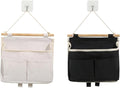 Hanging Storage Organiser 2Pcs Waterproof Wall Hanging Bag Linen Cotton by Alunsito