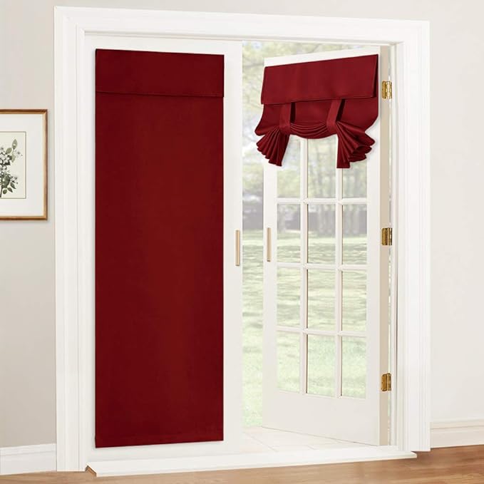 RYB HOME Blackout French Door Curtain, No Drill, W26 x L72, 1 Panel | Self by RYBHOME