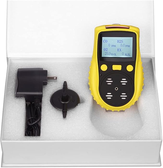 ATO Handheld Multi Gas Detector, CO, H2S, O2, LEL, 4 Gas Monitor, with Sound, Light and Vibration Alarms (Without Data Logging)