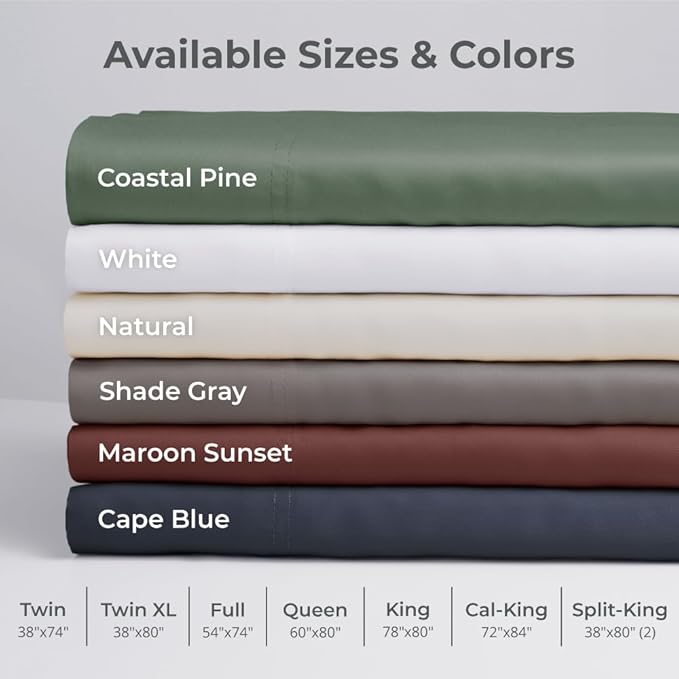 Cariloha Aloha Soft 4-Piece Sheet Set | Cape Blue | King | Viscose Material | Allergy Resistant, Thermal-Regulating & Extra Soft