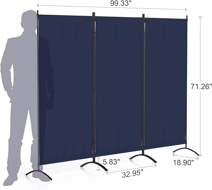 Morngardo Room Divider Folding Privacy Screens 3 Panel Partitions Dividers - Image 2