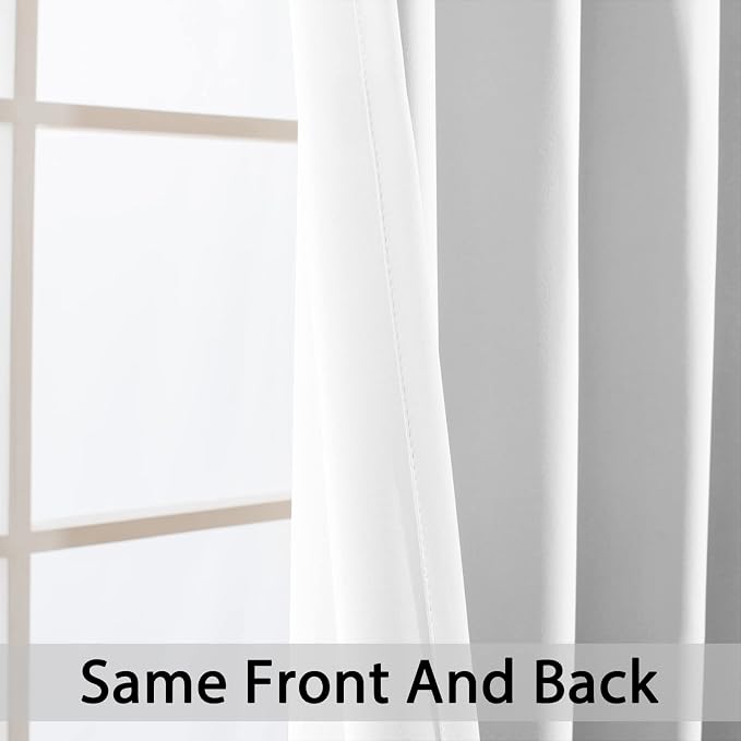Yakamok Pure White Room Darkening Curtains 84 inch Sliding Door Drapes | 1 - Image 5