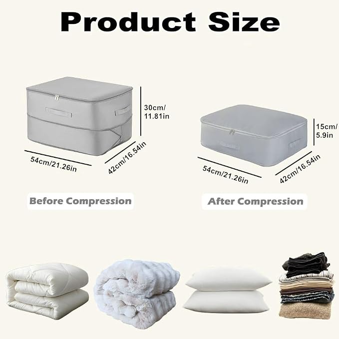 Comforter Storage Bag, Bedding & Blanket Self Compression Storage Organizer | - Image 2