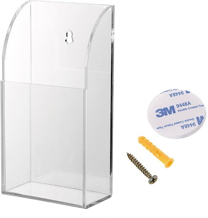 Hipiwe Wall Mount Remote Control Holder Clear Acrylic Media Organizer Box | by Hipiwe
