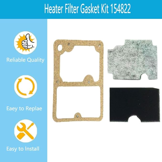 Irnyso Replacement Heater Filter Gasket Kit 154822 output filter154003, input filter 147019 ， gasket 147012 Fits Toro, Lawn Boy, Port Heat、 Mr Heater, All Pro and Universal oil fired heaters