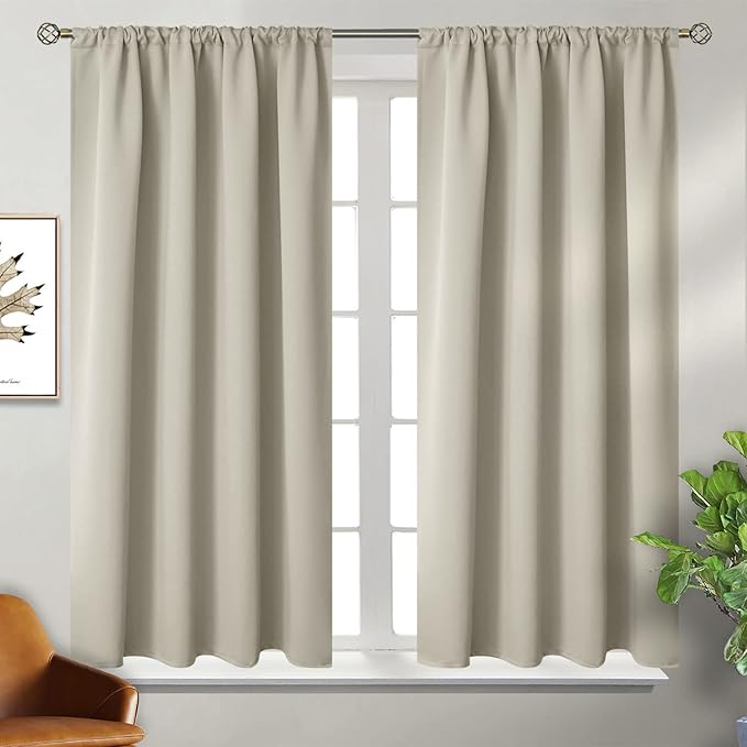 BGment Rod Pocket Camel Blackout Curtains - Image 2