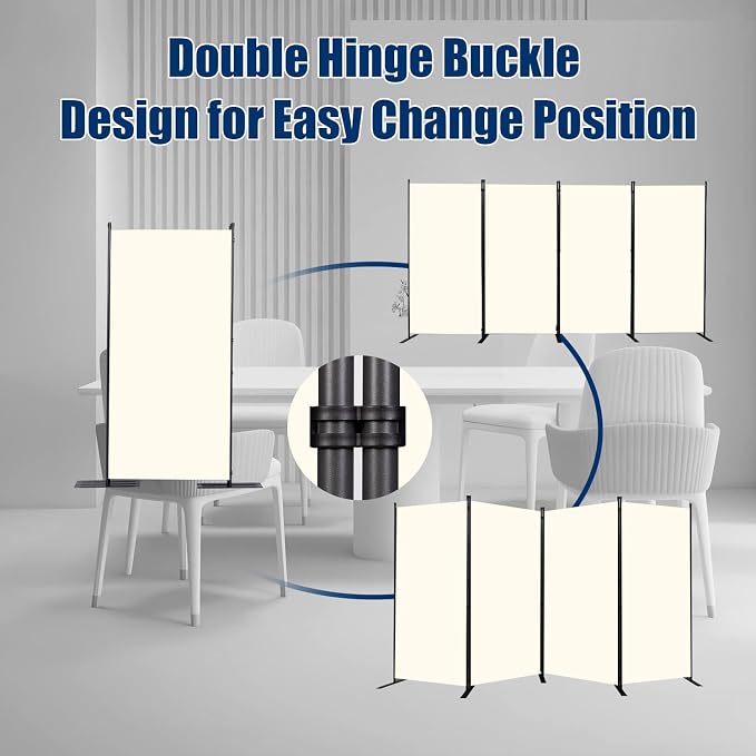 Room Divider 4 Panel-136''Wide, 6FT Room Dividers and Folding Privacy Screen | - Image 5