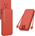 Nusyddy Portable Charger, 12000mAh 22.5W Fast Charging Power Bank with Built-in Cables & Wall Plug, Travel Essentials External Battery Pack, USB C Battery Phone Charger for iPhone, iPad, Samsung Red