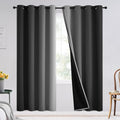 SimpleHome 100% Blackout Ombre Bedroom Curtains Black and Greyish White by SimpleHome