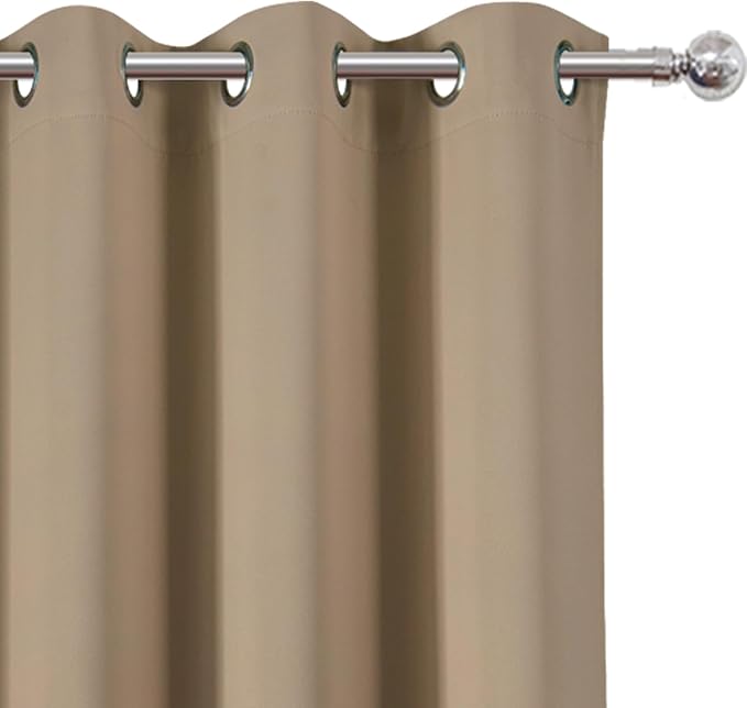 Natural Blackout Curtains/38 x 54 Inch/Set of Two Panels Grommet Living Room - Image 5