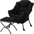 Lazy Chair with Ottoman, Comfy Accent Reading Chair, Removable Cover, with by LITA
