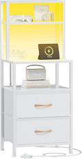 White Nightstand, Tall Night Stand by Furnulem