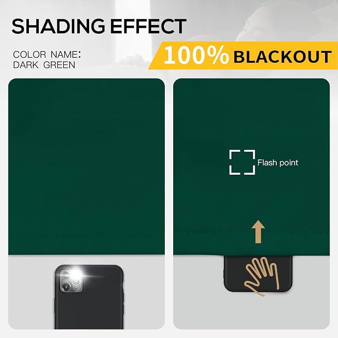 Yakamok Emerald Green Blackout Curtains 84 inches - Image 2