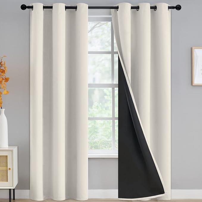 Yakamok 100% Blackout Curtains for Bedroom 84 Inch Length, Full Light Blocking by Yakamok