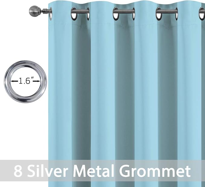 Yakamok Room Darkening Curtains 52x63 inch Length Sky Blue-Living Room | 2 - Image 4