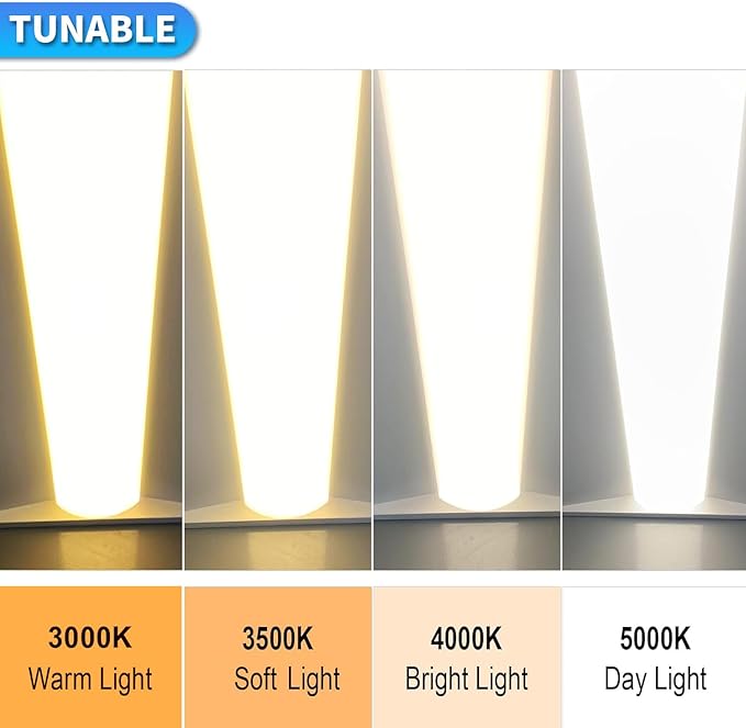 Cortelco 2x2 LED Troffer Light–20W/25W/30W/35W/40W,Up to 6000 Lumens,4 CCT Selectable 3000K/3500K/4000K/5000K,0-10V Dimmable Drop Ceiling Panel – 100-277V,ETL & DLC Listed,Commercial Grade,4-Pack