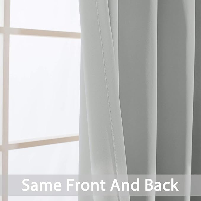 Yakamok Room Darkening Curtains 52x96 inch Length Light Grey-Living Room | 2 - Image 6