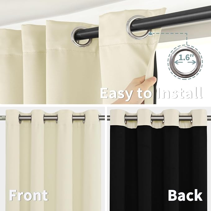 BGment Thermal Insulated 100% Blackout Curtains 84 Inch Length 2 Panels - Image 6