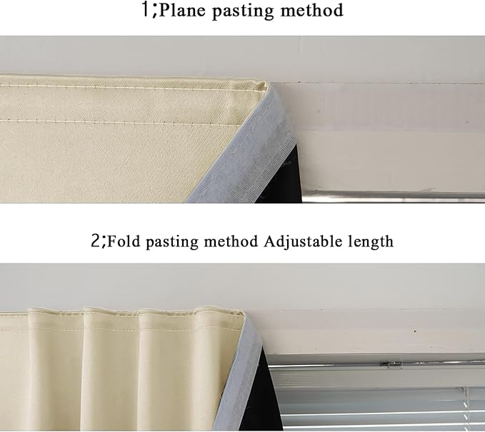 AJAZZ 100% Blackout Shades Window Cover Self Adhesive Curtains Sticky Curtain - Image 4