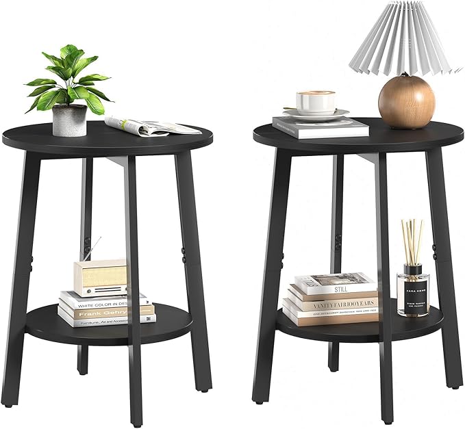 sthmec Side Table Set of 2, Small Round End Table by Unknown