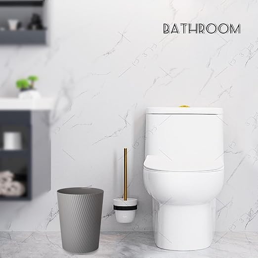 UUJOLY Small Bathroom Trash Can Wastebasket Garbage Can, Dark Grey, 2 Pack | - Image 2