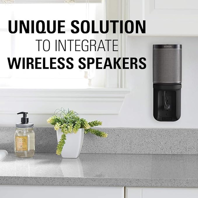 Sanus Outlet Shelf - Holds Any Device Up to 10lbs & Installs in Seconds - Includes Standard & Decora Style Outlet Covers & Integrated Cable Management Channel - Works for Sonos & Smart Home Speakers