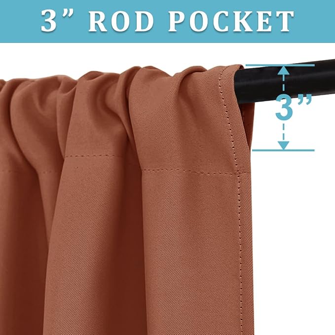 RYB HOME Cafe Blackout Curtains 24 inch Length - Image 2