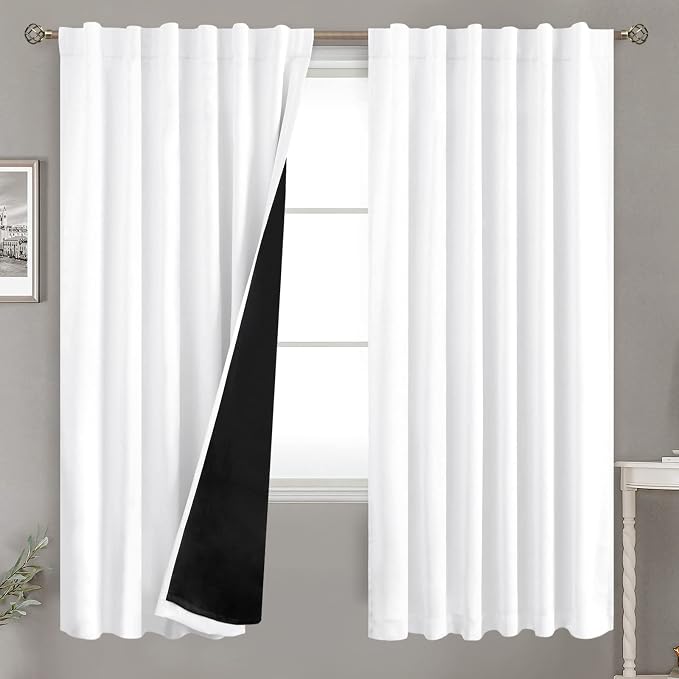 BGment Pure White 100% Blackout Curtains by BGment