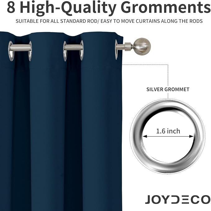Joydeco Blackout Curtains 90 inch Long 2 Panels Set, Thermal Insulated Long - Image 4