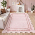 Latte&Fog Girls Bedroom 5x7 Pink Rug, Scalloped Bow Area Rugs Living Room | Non by LatteFog