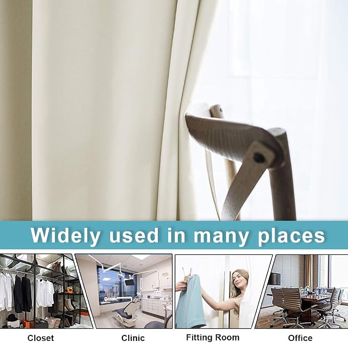 RYB HOME Blackout Curtains 108 inches Long Portable Full Privacy Curtains | - Image 4