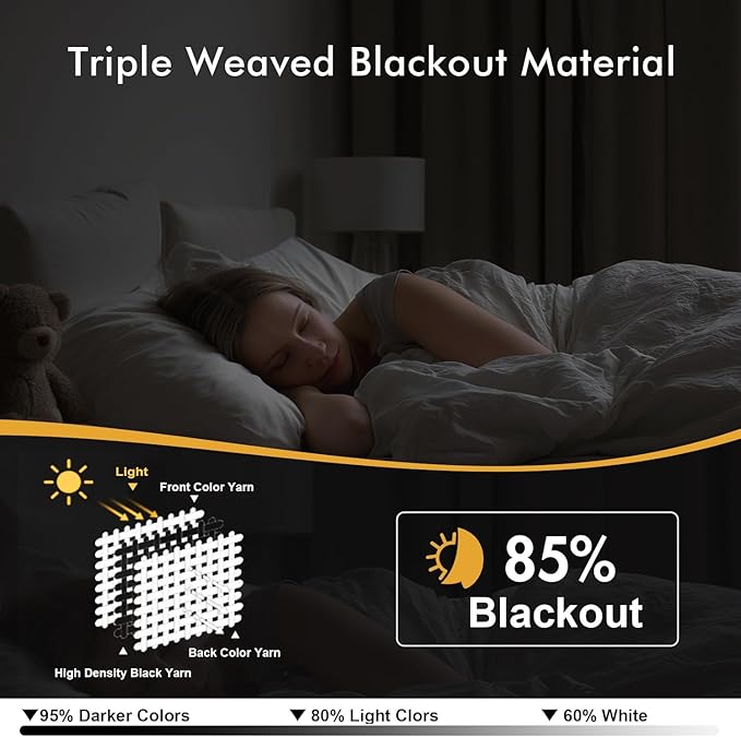 MIULEE Blackout Curtains for Bedroom 2 Panels 50 x 84 Inch Long Beige | Thermal - Image 2