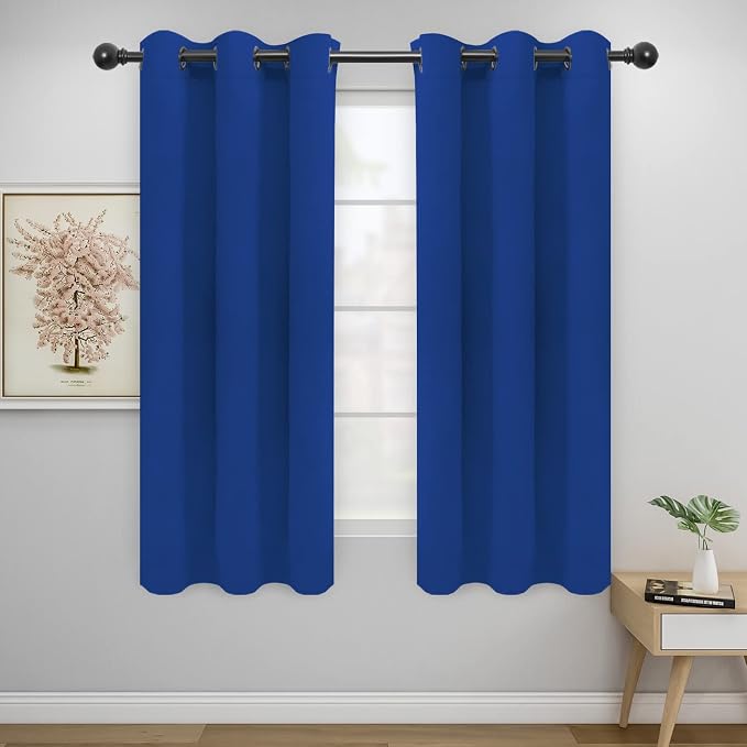 Easy-Going Thermal Grommet Blackout Curtains, 2 Panels 46x63 in | Classic Blue by Easy-Going