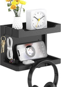 NiHome Bedside Wall Shelf Organizer, Wood 2-Tier Floating Nightstand, 4 DIY by NiHome