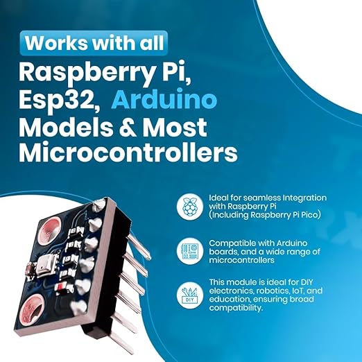 SHILLEHTEK PRE-SOLDERED BME280 3.3V High Precision Altimeter Atmospheric Pressure, Temperature, and Humidity GY-BME280-3.3 Sensor Module for Raspberry Pi, Arduino, and Other MicroControllers
