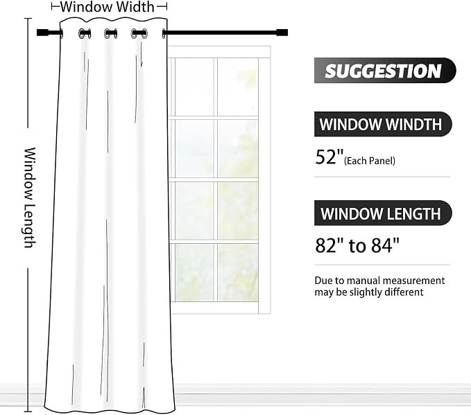SimpleHome Black to White Ombre Room Darkening Curtains 84 inches, 1 Panel | - Image 2