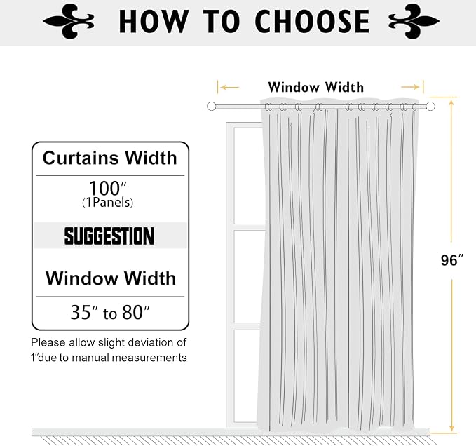 ChrisDowa Room Divider Curtains 96 Inch Length Sliding Door Curtain 1 Panel | - Image 6