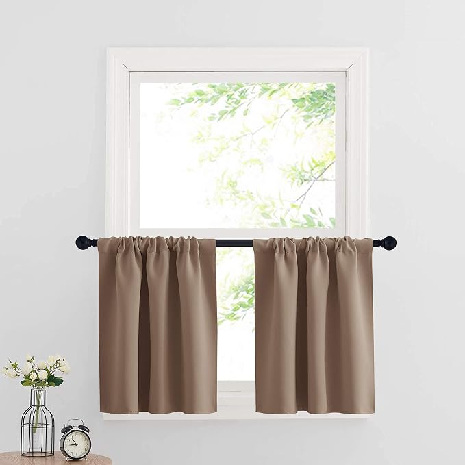 RYB HOME Cafe Blackout Curtains 24 inch Length, RV Camper Window Curtains | by RYBHOME