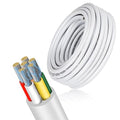 18 Gauge 6 Conductor Electrical Wire, 49.2FT Low Voltage 18/6 Tinned Copper Stranded 6 Wire Cable, 18 AWG White Flexible Extension Power Cord for Sprinkler, Thermostat, Speaker, Irrigation, Automotive